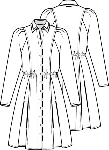Knipmode 1022 - 30 - Jurk modeltekening