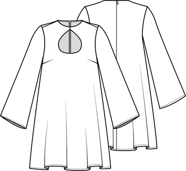 Knipmode 1122 - 11 - Jurk modeltekening