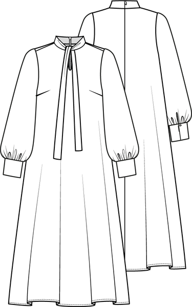Knipmode 1122 - 12 - Jurk modeltekening