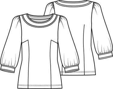 Knipmode 1222 - 12 - Top modeltekening