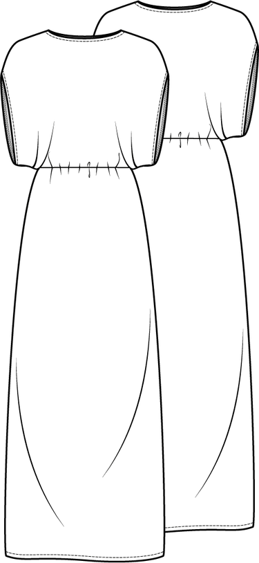 Knipmode 1222 - 18 - Maxijurk modeltekening