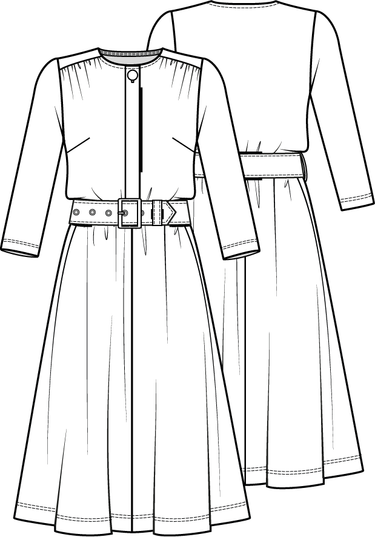 Knipmode 0223 - 15 - Jurk modeltekening