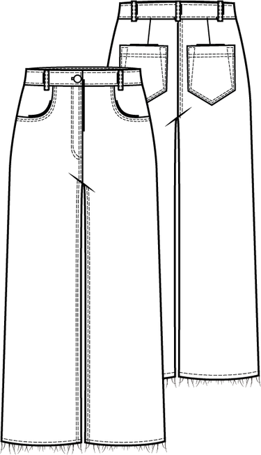 Knipmode 0323 - 08 Broek - Modeltekening