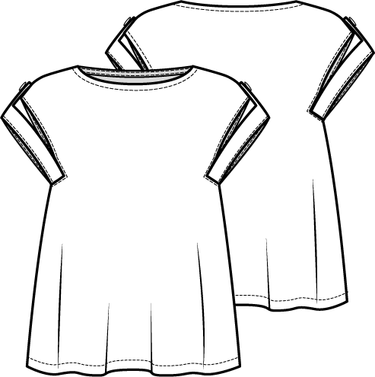 Knipmode 0323 - 22 Top - Modeltekening