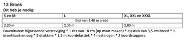 Knipmode 2509-13 broek