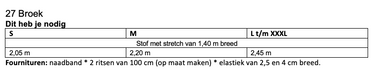 Knipmode 2513-27 broek