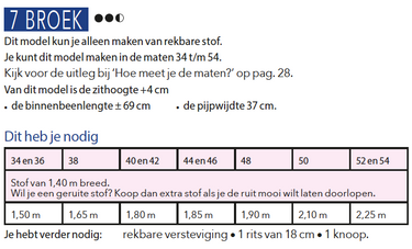 Knipmode 1909-07 broek