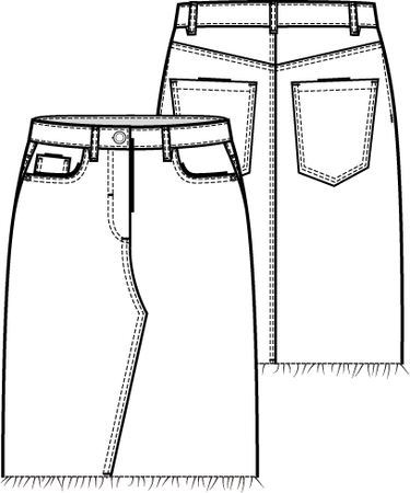 Knipmode 2206-01 spijkerrok