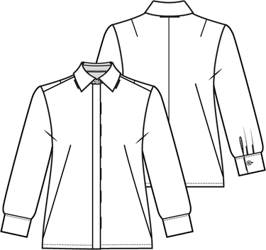 Knipmode 0822 - 03 - Blouse modeltekening