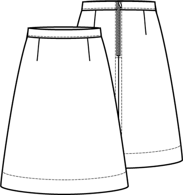Knipmode 0822 - 08 - Rok modeltekening