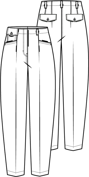 Knipmode 0822 - 10 - Broek modeltekening
