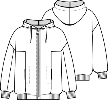 Knipmode 0922 - 10 - Hoodievest modeltekening