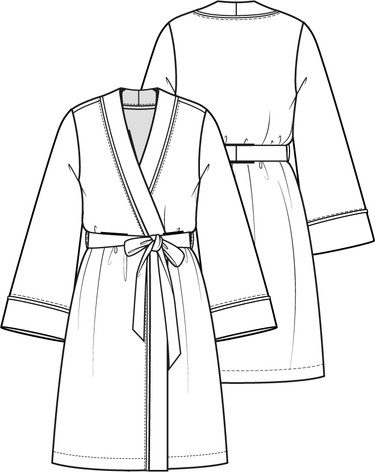 Knipmode 0123 - 02 - Kimono modeltekening