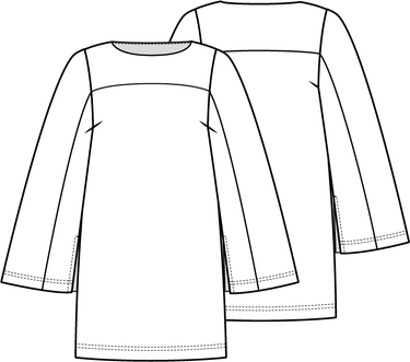 Knipmode 0123 - 03 - Jurk modeltekening