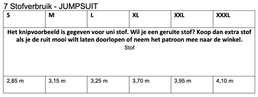 Knipmode 0123 - 07 - Jumpsuit Stofinformatie