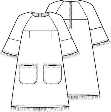 Knipmode 1022 - 03 - Jurk modeltekening