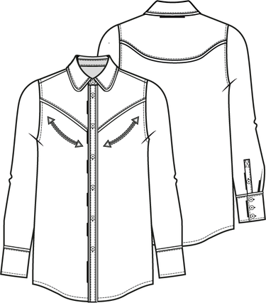 Knipmode 1022 - 05 - Overhemd modeltekening