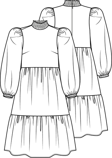 Knipmode 1122 - 10 - Jurk modeltekening