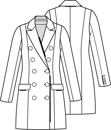 Knipmode 1122 - 17 - Jas modeltekening