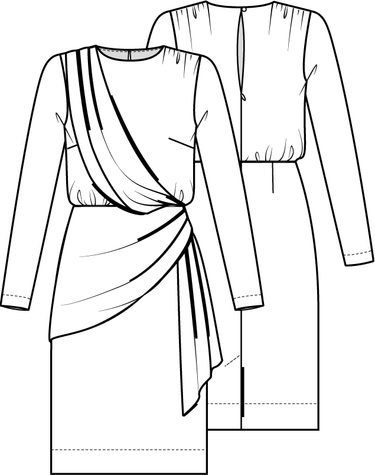 Knipmode 1122 - 19 - Jurk modeltekening