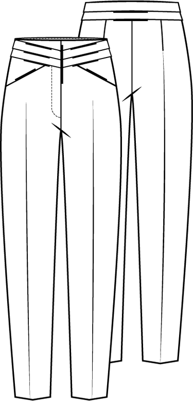 Knipmode 1222 - 09 - Broek modeltekening