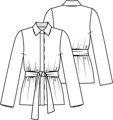 Knipmode 1222 - 14 - Blouse modeltekening