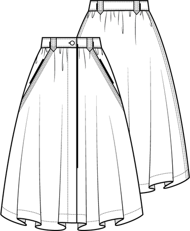 Knipmode 0223 - 06 - Rok modeltekening