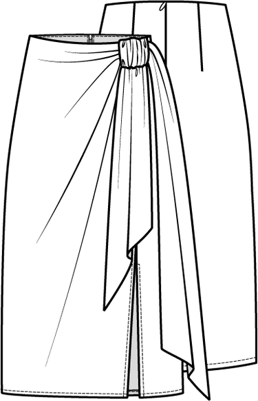 Knipmode 0323 - 05 Rok Modeltekening