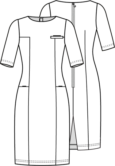 Knipmode 0323 - 09 Jurk - Modeltekening
