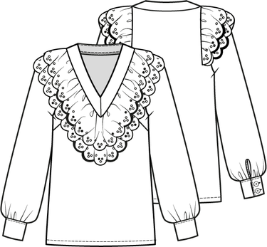 Knipmode - 0323 - 17  Top - Modeltekening