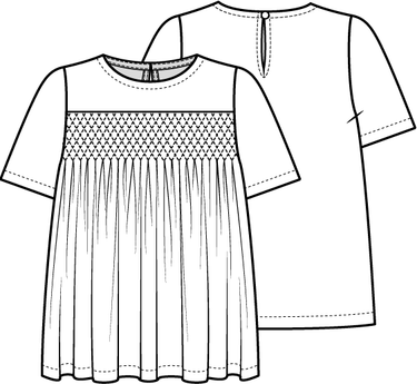 Knipmode 0323 - 19 Top - Modeltekening