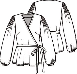 Knipmode 2104-13 wikkelblouse