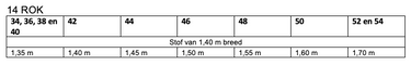 Knipmode 2307 - 14 - Rok stofverbruik